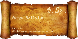 Varga Szilviusz névjegykártya